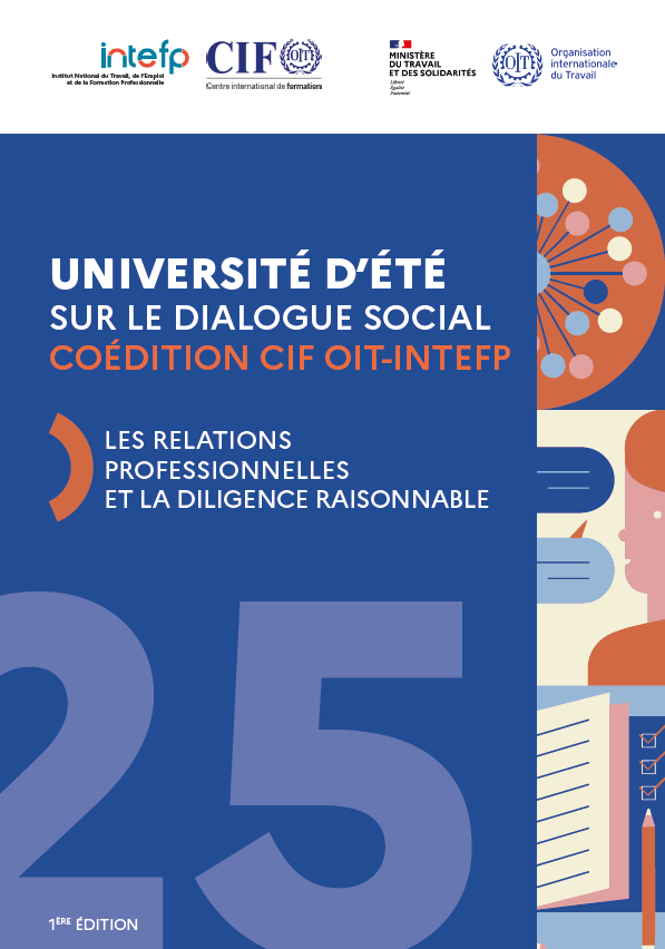 Couverture de la première coédition CIF OIT INTEFP Université d'été sur le dialogue social